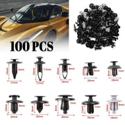DURAFORCE 100x Trunk Screw Rivets Car Bumper Fender for Auto Plastic Fastener Clips-Set