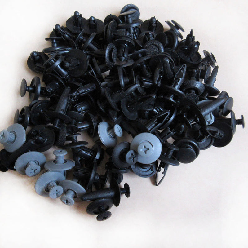DURAFORCE 100x Trunk Screw Rivets Car Bumper Fender for Auto Plastic Fastener Clips-Set