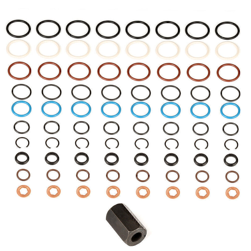DURAFORCE Powerstroke Oil Rail Leak Repair Kit Tool O-rings & Injector Seal For Ford 6.0L