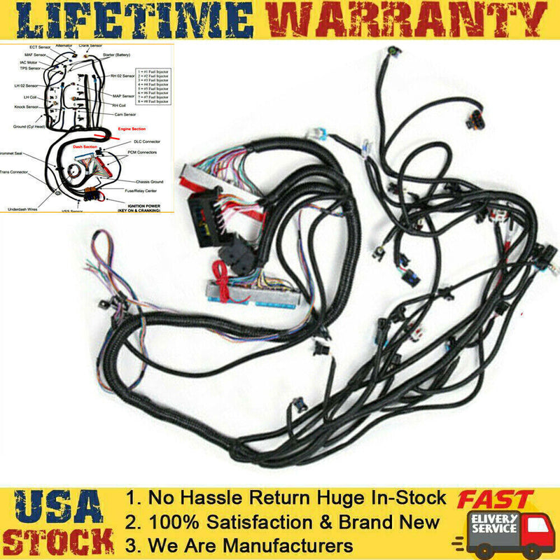 DURAFORCE LS1 STANDALONE WIRING HARNESS T56 or Non-Electric Tran 4.8,5.3,6.0 1997-2006 DBC
