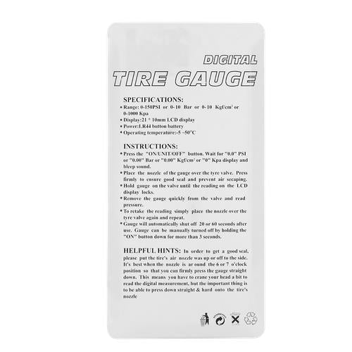 DURAFORCE Digital Tire Air Pressure Gauge Meter Tester Bike Car Truck LCD Display 150 PSI*