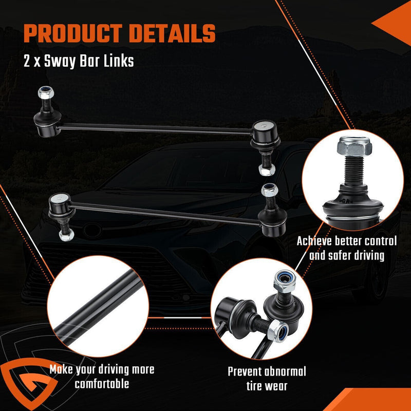DURAFORCE 2 Front Sway Bar End Links for 2011 2012 2013 2014 2015 2016-2020 Toyota Sienna