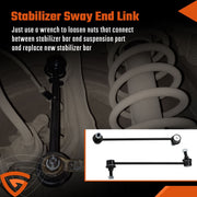 DURAFORCE 2 Front Sway Bar End Links for 2011 2012 2013 2014 2015 2016-2020 Toyota Sienna