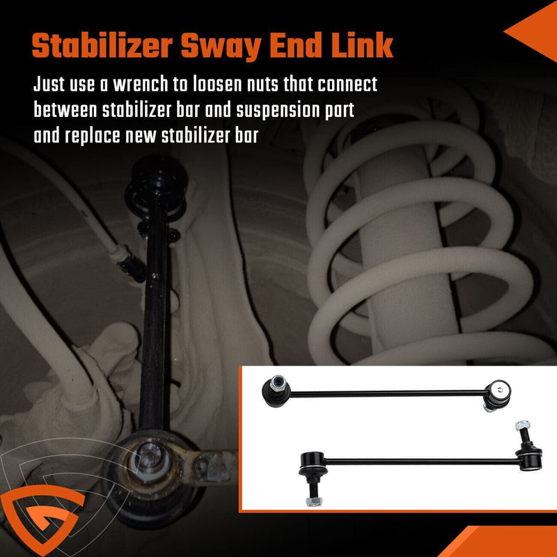 DURAFORCE 2 Front Sway Bar End Links for 2011 2012 2013 2014 2015 2016-2020 Toyota Sienna