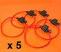 DURAFORCE 18 Gauge ATC ATO In-Line Fuse Holder Wire 12V Blade Waterproof 5 Pack 5 Amp!