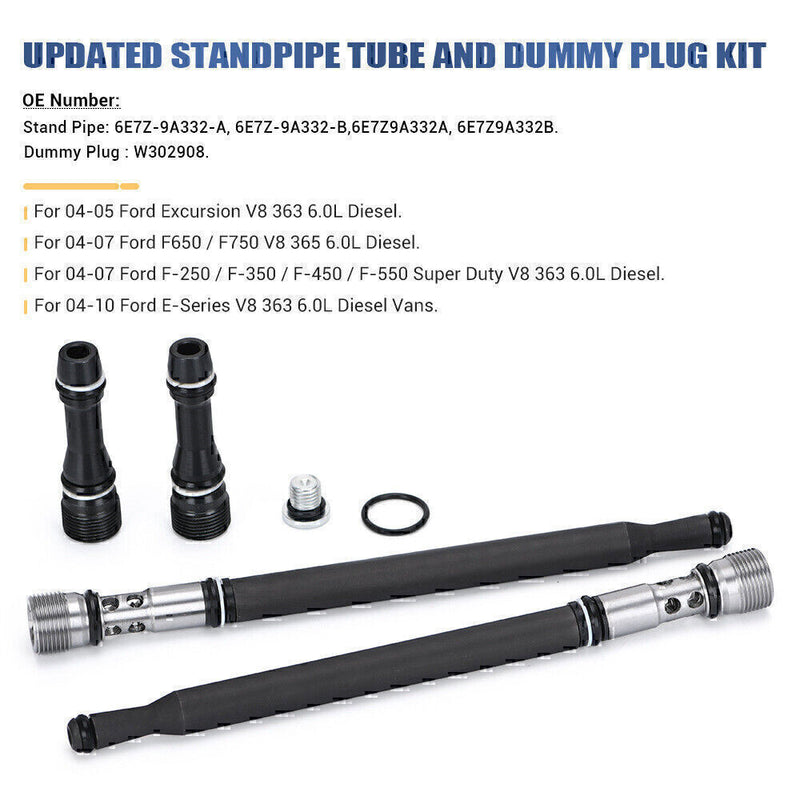 DURAFORCE Updated Stand Pipe Dummy Plug Kit For Ford Powerstroke Diesel 2004-10 V8 6.0L