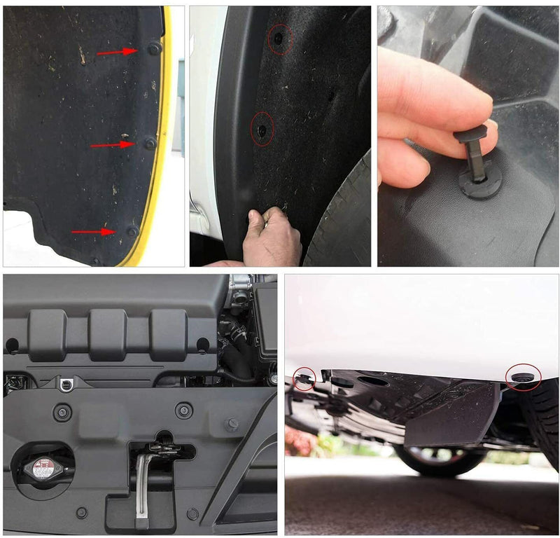 DURAFORCE 100Pack Fender Clips Trim Car Auto Push Pin Rivet Bumper Fastener-Panel Retainer