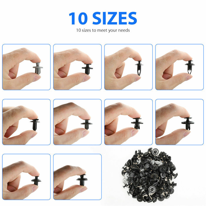 DURAFORCE 100Pack Fender Clips Trim Car Auto Push Pin Rivet Bumper Fastener-Panel Retainer