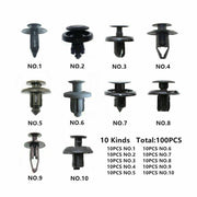 DURAFORCE 100Pack Fender Clips Trim Car Auto Push Pin Rivet Bumper Fastener-Panel Retainer