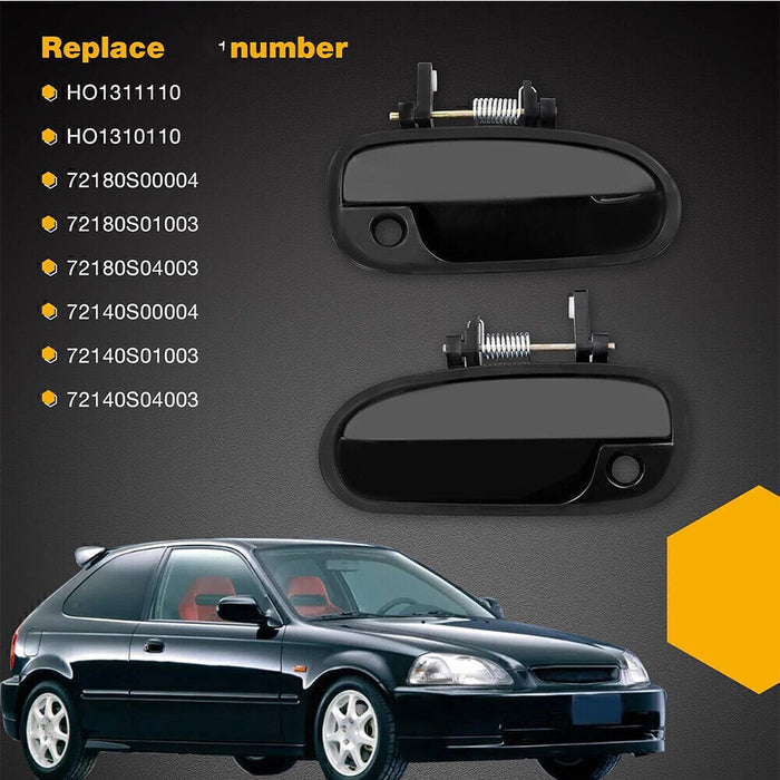 DURAFORCE 2x For Honda Civic Coupe 96-00 Front Exterior Left Right Door Handle Plastic