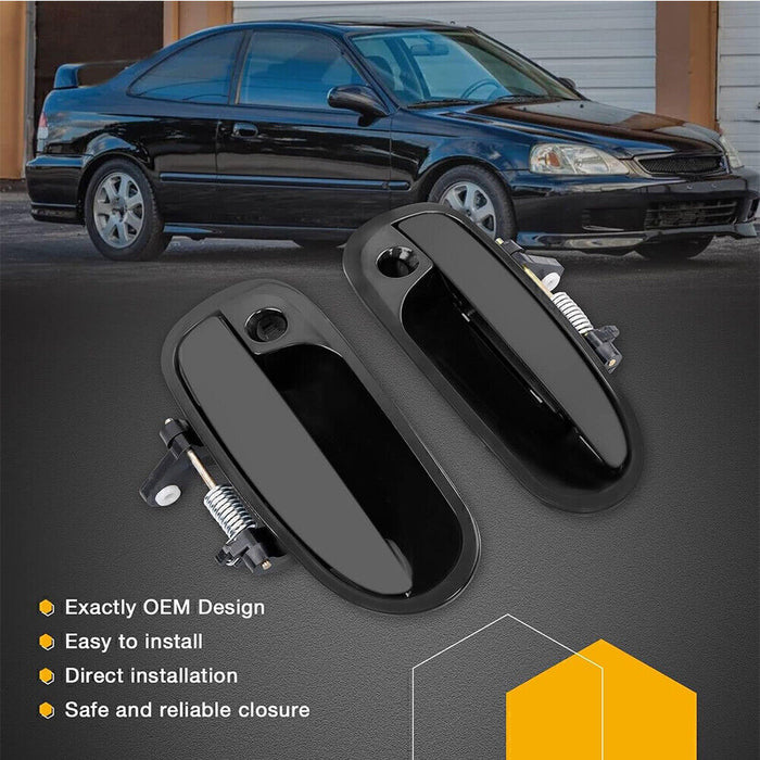 DURAFORCE 2x For Honda Civic Coupe 96-00 Front Exterior Left Right Door Handle Plastic