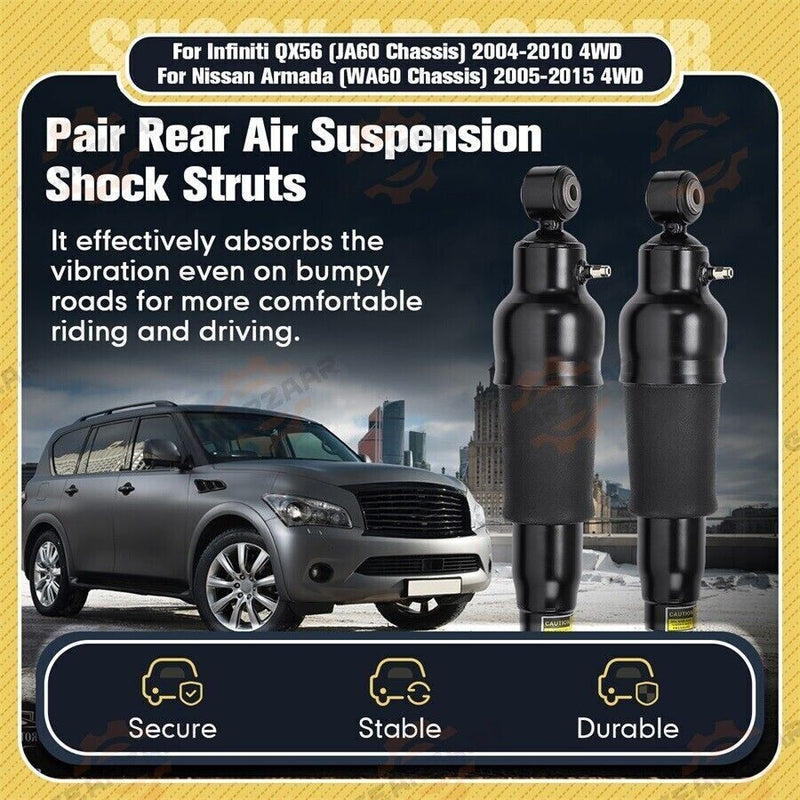 DURAFORCE For Infiniti QX56 JA60 Nissan Armada WA60 Rear Air Suspension Shock Struts Kit