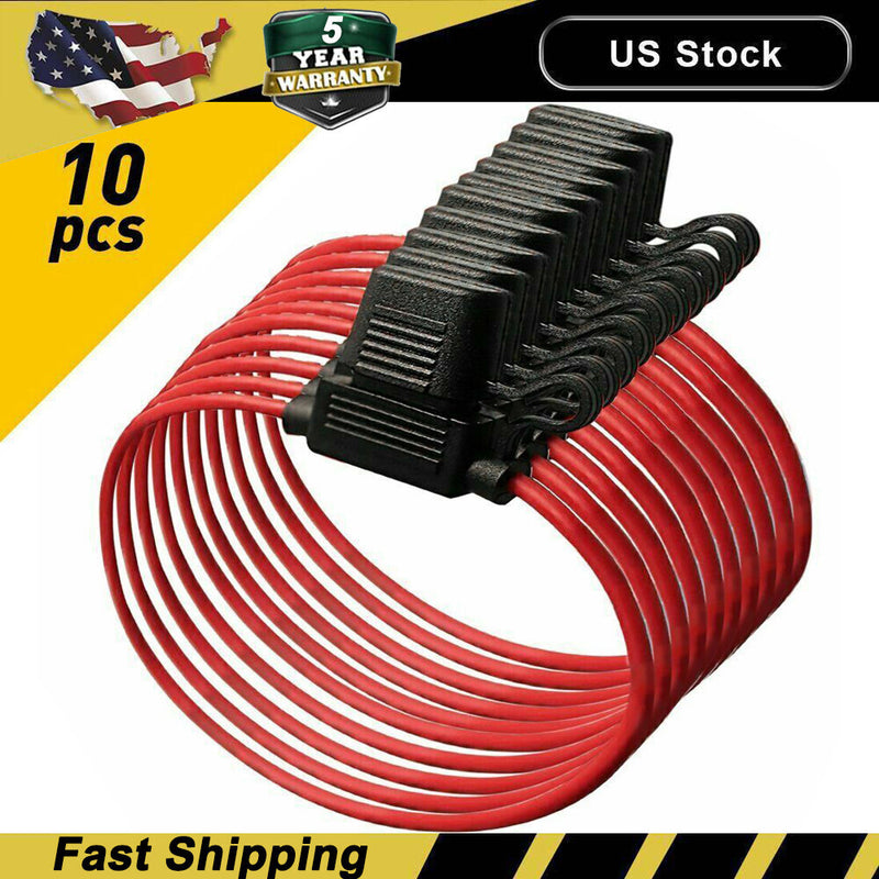 DURAFORCE Inline Fuse Holder to Accept 12V 30A Small Blade Fuses Splash Proof Car 18AWG U!
