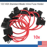 DURAFORCE Inline Fuse Holder to Accept 12V 30A Small Blade Fuses Splash Proof Car 18AWG U!