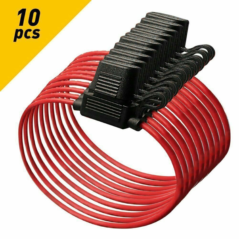 DURAFORCE Inline Fuse Holder to Accept 12V 30A Small Blade Fuses Splash Proof Car 18AWG U!