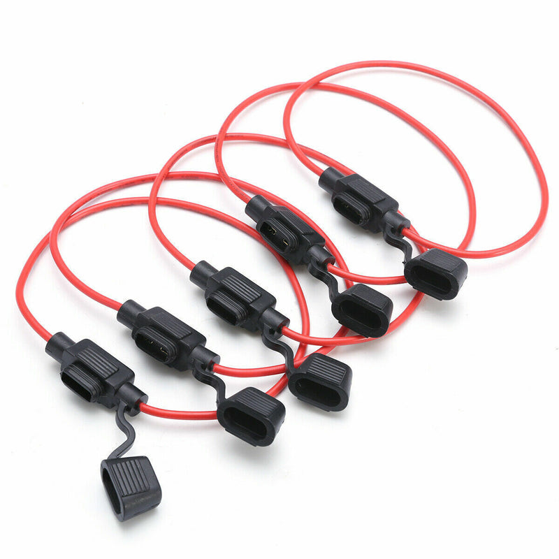 DURAFORCE Inline Fuse Holder to Accept 12V 30A Small Blade Fuses Splash Proof Car 18AWG U!