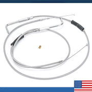 DURAFORCE 42" Stainless Steel Throttle and Idle Cable Fit for Harley Davidson 56579-02A