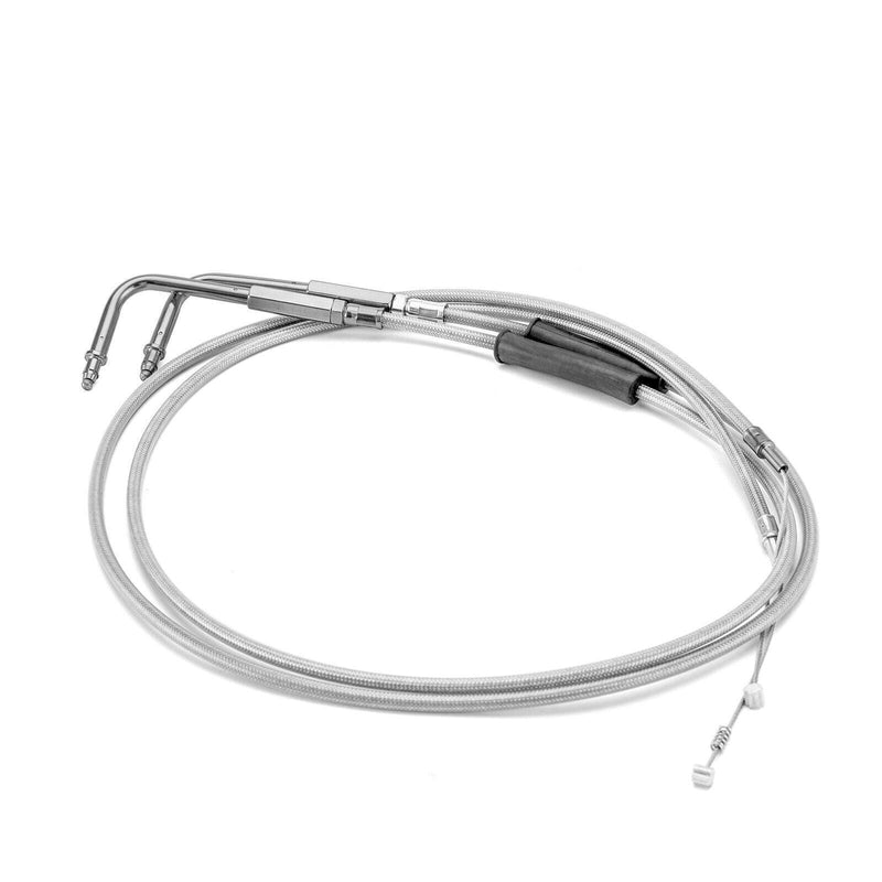 DURAFORCE 42" Stainless Steel Throttle and Idle Cable Fit for Harley Davidson 56579-02A