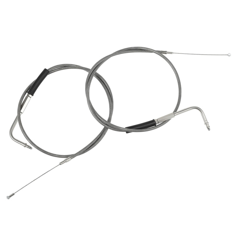 DURAFORCE 42" Stainless Steel Throttle and Idle Cable Fit for Harley Davidson 56579-02A