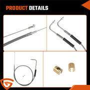 DURAFORCE 42" Stainless Steel Throttle and Idle Cable Fit for Harley Davidson 56579-02A