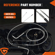 DURAFORCE 42" Stainless Steel Throttle and Idle Cable Fit for Harley Davidson 56579-02A
