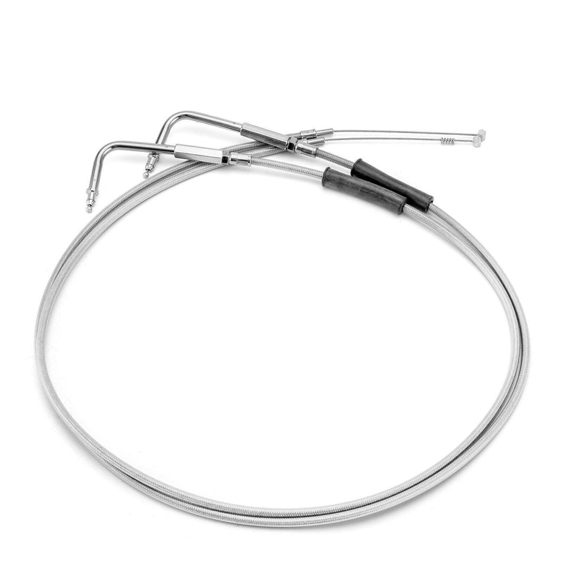 DURAFORCE 42" Stainless Steel Throttle and Idle Cable Fit for Harley Davidson 56579-02A