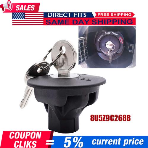 DURAFORCE Locking Gas Fuel Tank Plug Cover Cap 8U5Z9C268B For FORD with 2 Keys Direct-Fit