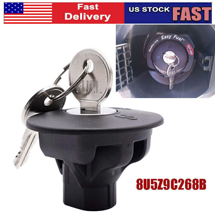 DURAFORCE Locking Gas Fuel Tank Plug Cover Cap 8U5Z9C268B For FORD with 2 Keys Direct-Fit