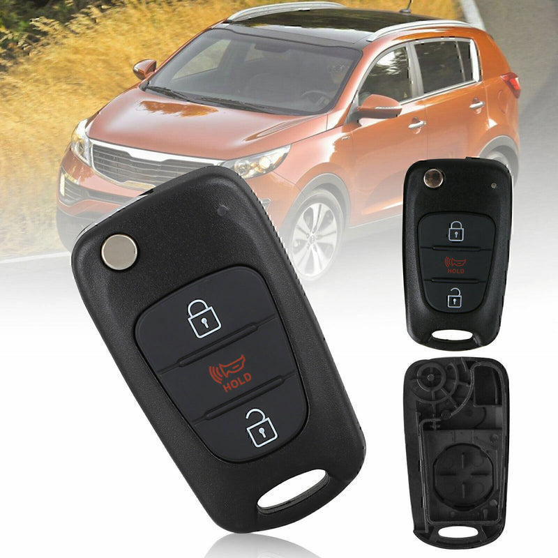 DURAFORCE For 2011 -2013 Kia Soul Keyless Flip Remote Car Key Fob Shell Case Pad