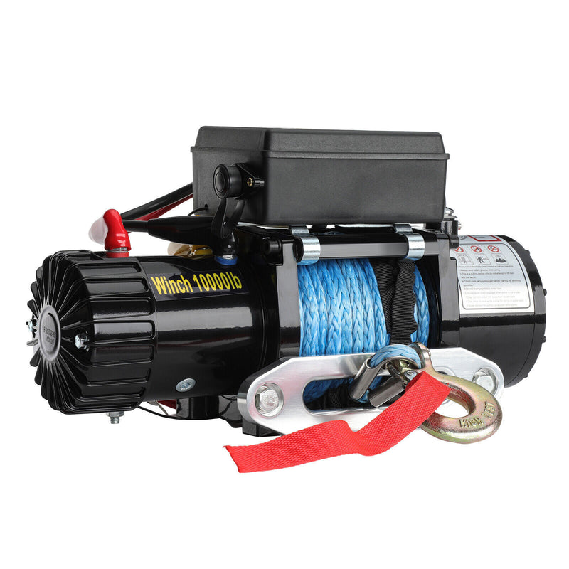 DURAFORCE Electric Winch Truck 10,000 lb Synthetic Rope Remote Control Off-Road 4WD Kit-
