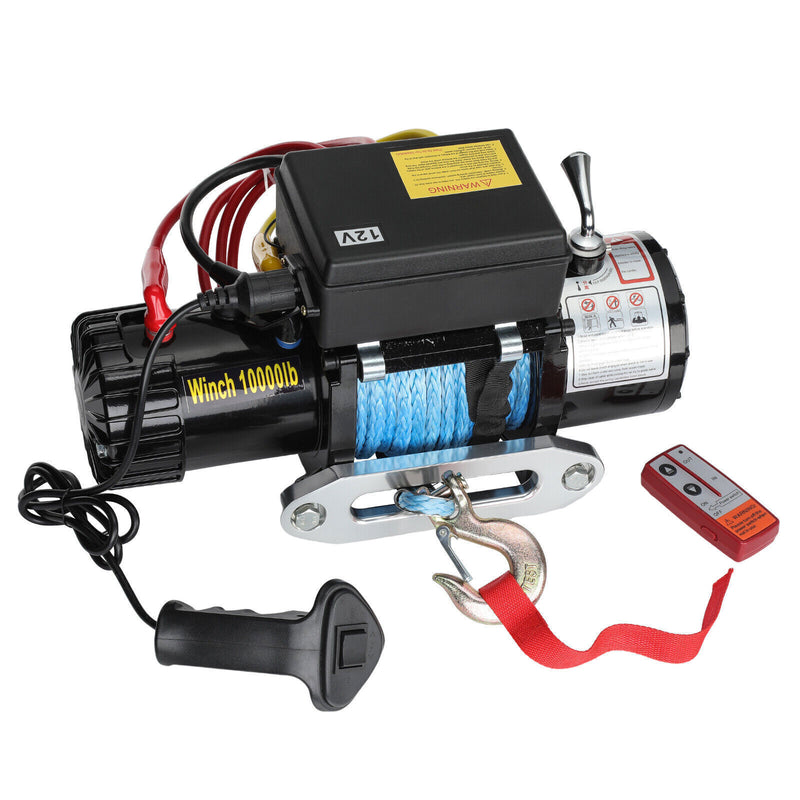 DURAFORCE Electric Winch Truck 10,000 lb Synthetic Rope Remote Control Off-Road 4WD Kit-