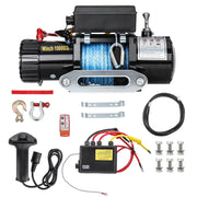DURAFORCE Electric Winch Truck 10,000 lb Synthetic Rope Remote Control Off-Road 4WD Kit-