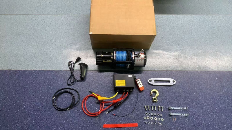 DURAFORCE Electric Winch Truck 10,000 lb Synthetic Rope Remote Control Off-Road 4WD Kit-