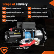 DURAFORCE Electric Winch Truck 10,000 lb Synthetic Rope Remote Control Off-Road 4WD Kit-