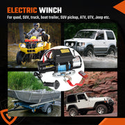 DURAFORCE Electric Winch Truck 10,000 lb Synthetic Rope Remote Control Off-Road 4WD Kit-