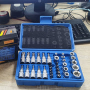 DURAFORCE 34pcs Torx Star Sockets & Bit Set for Male Female E-torx Security Bits 3/8 Drive