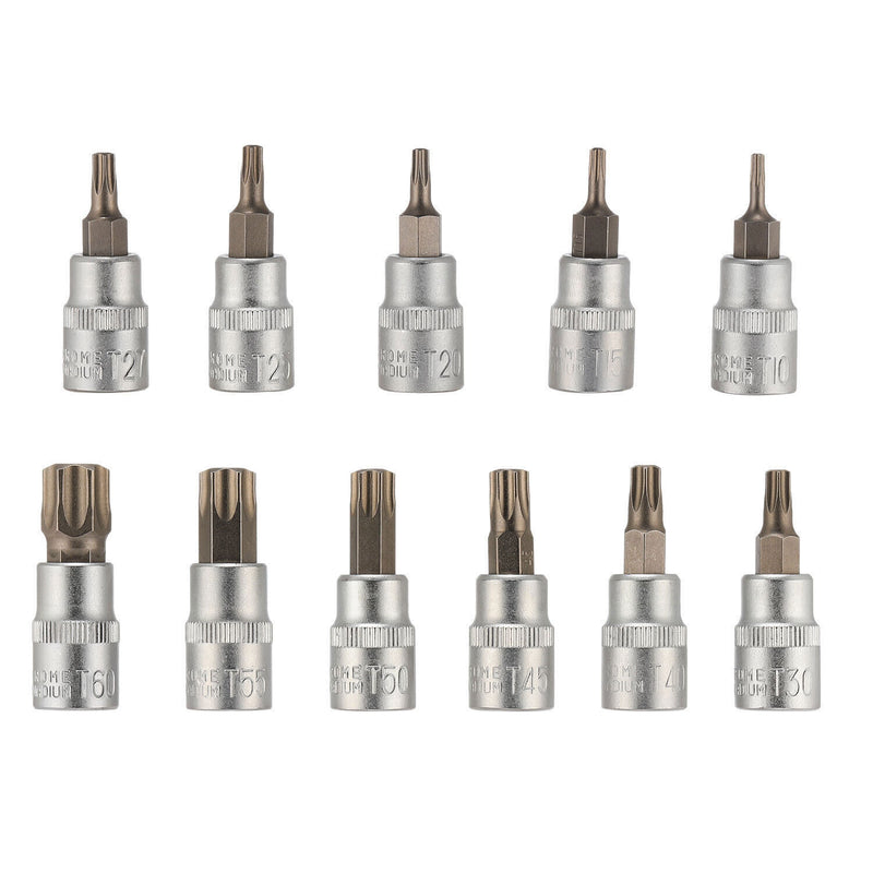 DURAFORCE 34pcs Torx Star Sockets & Bit Set for Male Female E-torx Security Bits 3/8 Drive