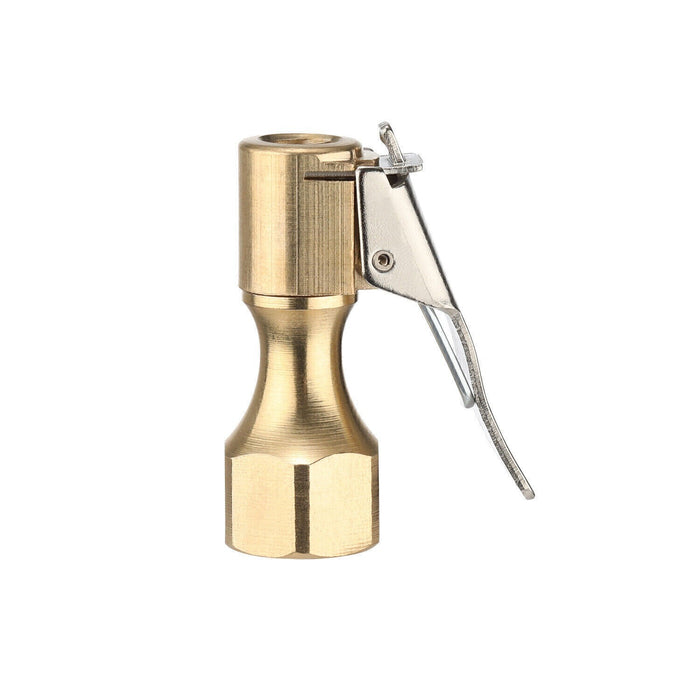 DURAFORCE 2pcs Tire Inflatable Straight Brass Open Flow Air Chuck Lock-On Clip 1/4" NPT
