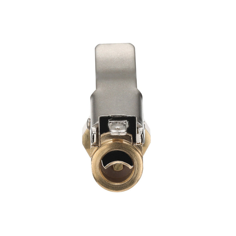 DURAFORCE 2pcs Tire Inflatable Straight Brass Open Flow Air Chuck Lock-On Clip 1/4" NPT