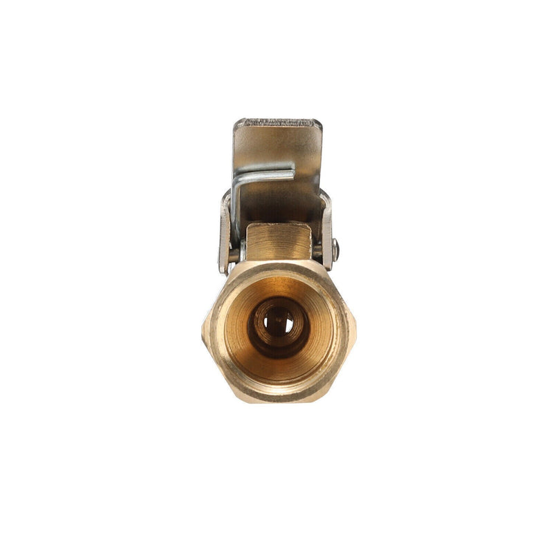 DURAFORCE 2pcs Tire Inflatable Straight Brass Open Flow Air Chuck Lock-On Clip 1/4" NPT
