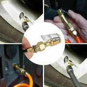 DURAFORCE 2pcs Tire Inflatable Straight Brass Open Flow Air Chuck Lock-On Clip 1/4" NPT