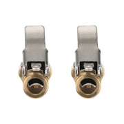 DURAFORCE 2pcs Tire Inflatable Straight Brass Open Flow Air Chuck Lock-On Clip 1/4" NPT
