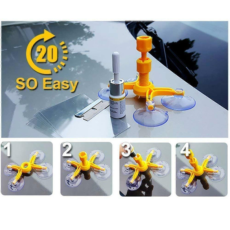 DURAFORCE Auto Windshield Repair Kit Quick Fix DIY Car Glass For Bullseye Chip Crack Tool