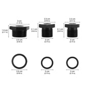 DURAFORCE 3PCS 1/2-28 to 3/4-16, 13/16-16, 3/4 NPT Thread Oil Filter Adapters Black NEW