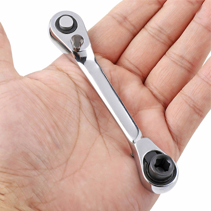 DURAFORCE Portable Mini Double-Ended Quick Socket Ratchet Wrench Rod Screwdriver Tool 1/4"