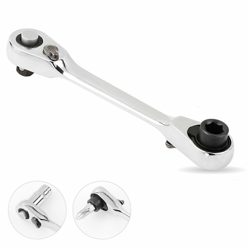DURAFORCE Portable Mini Double-Ended Quick Socket Ratchet Wrench Rod Screwdriver Tool 1/4"
