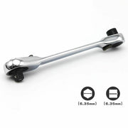 DURAFORCE Portable Mini Double-Ended Quick Socket Ratchet Wrench Rod Screwdriver Tool 1/4"