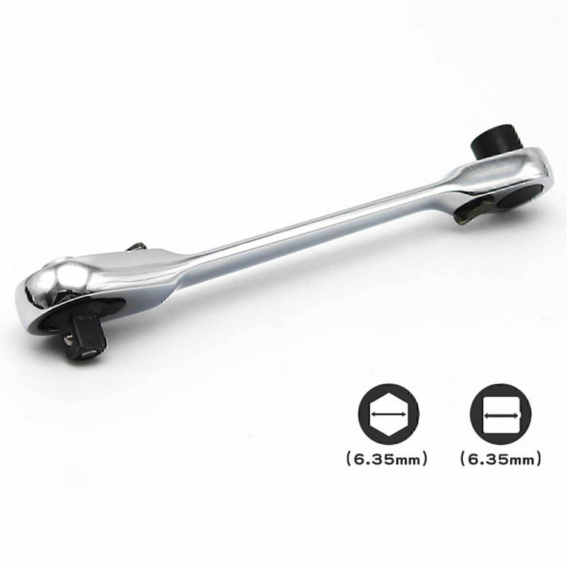 DURAFORCE Portable Mini Double-Ended Quick Socket Ratchet Wrench Rod Screwdriver Tool 1/4"