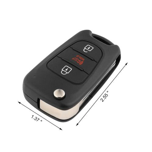 DURAFORCE 2 For 2012-2013 Kia Sportage Soul Keyless Flip Remote Car Key Fob Shell Case Pad