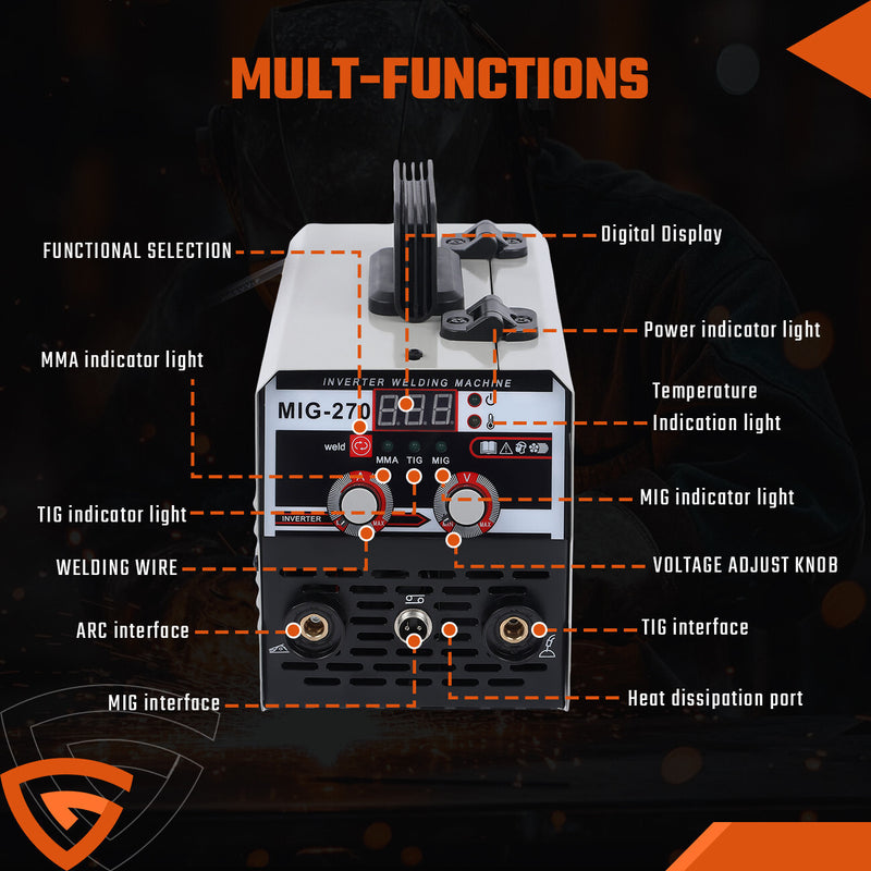DURAFORCE for Welder 140Amp Mig Welding Machine 3-in-1 Flux Core MIG/Stick/Lift TIG Welder